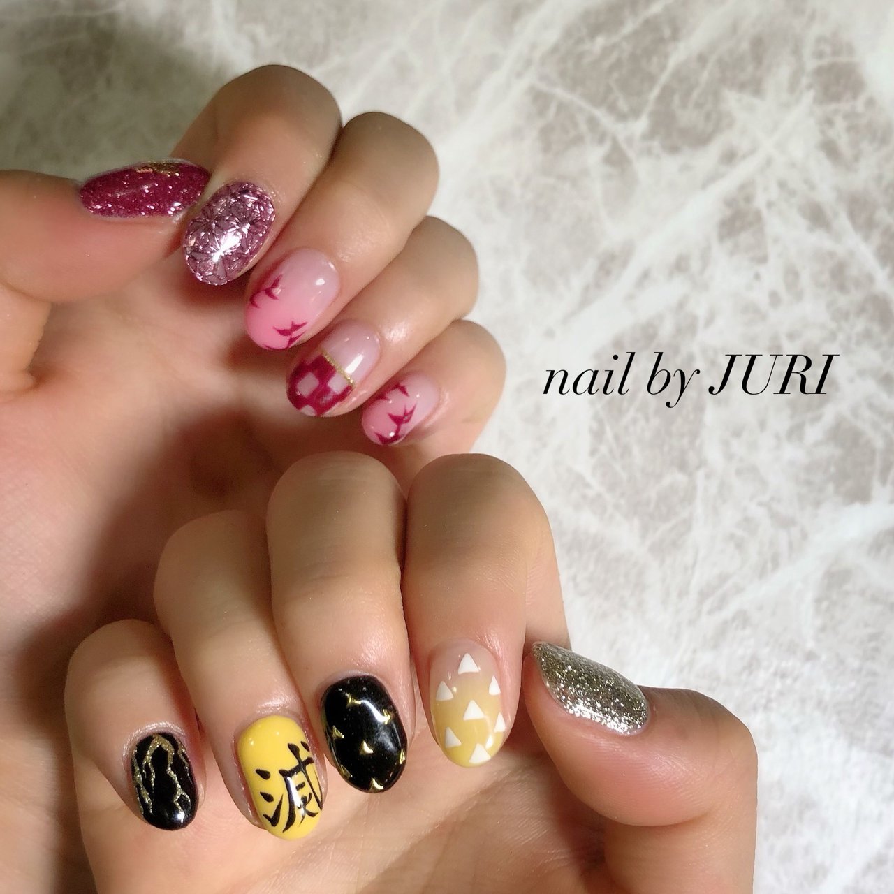オールシーズン ハンド グラデーション 痛ネイル キャラクター Nail Ateのネイルデザイン No ネイルブック