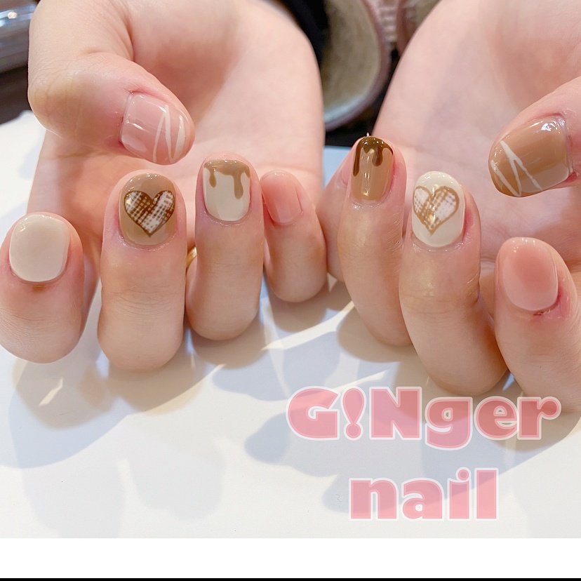 冬 バレンタイン デート 女子会 ハンド Ginger Nail 代々木 ジンジャーネイルのネイルデザイン No ネイルブック