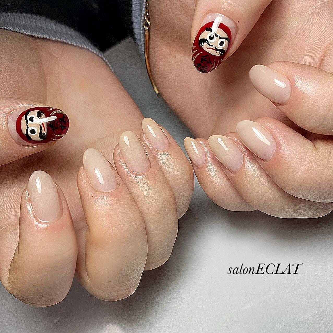 冬 ハンド シンプル グラデーション キャラクター Mikaのネイルデザイン No ネイルブック