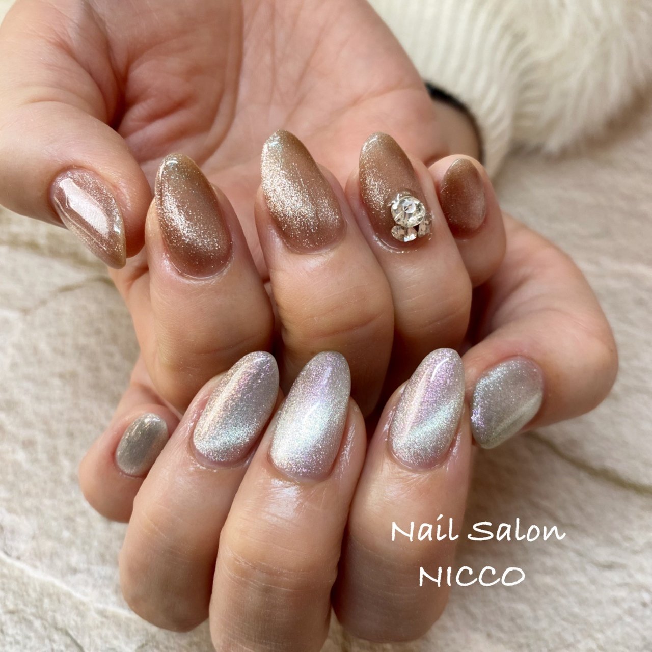 オールシーズン ハンド マグネット ゴールド シルバー Nail Salon Niccoのネイルデザイン No ネイルブック