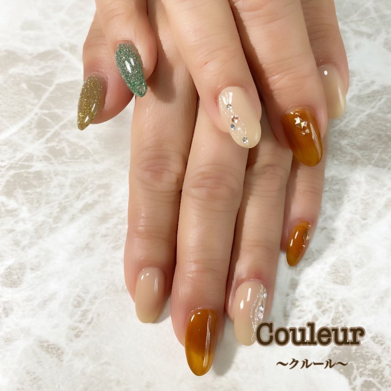 オールシーズン ハンド シンプル ロング ベージュ Yukieのネイルデザイン No ネイルブック