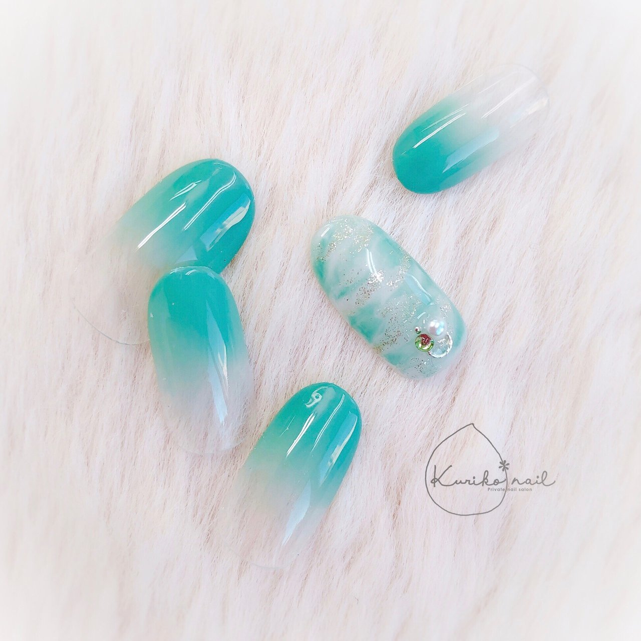 夏 オールシーズン 海 リゾート ハンド Kuriko Nailのネイルデザイン No ネイルブック