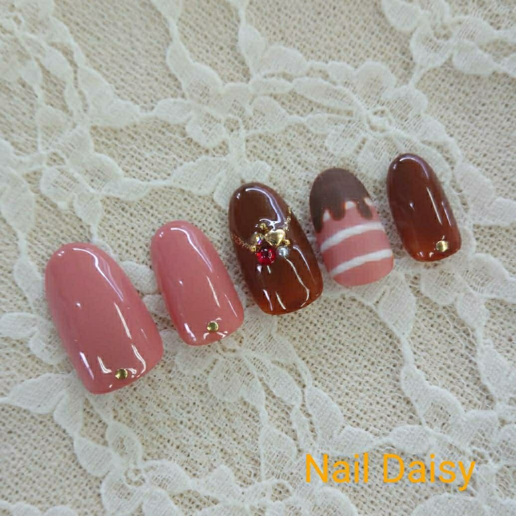 冬 バレンタイン ワンカラー スイーツ マット Naildaisyのネイルデザイン No ネイルブック