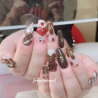 【No.043】バレンタインネイルチップ♡ハートネイル♡くま♡チョコレート 200