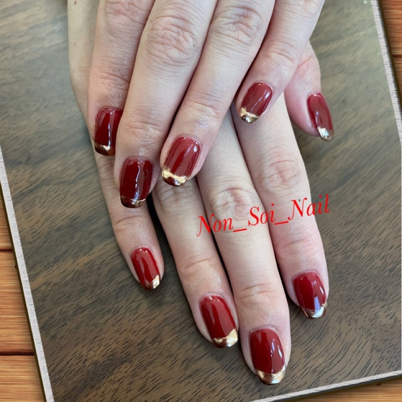 オールシーズン/ハンド/フレンチ/ミラー/ミディアム - Soiママのネイル