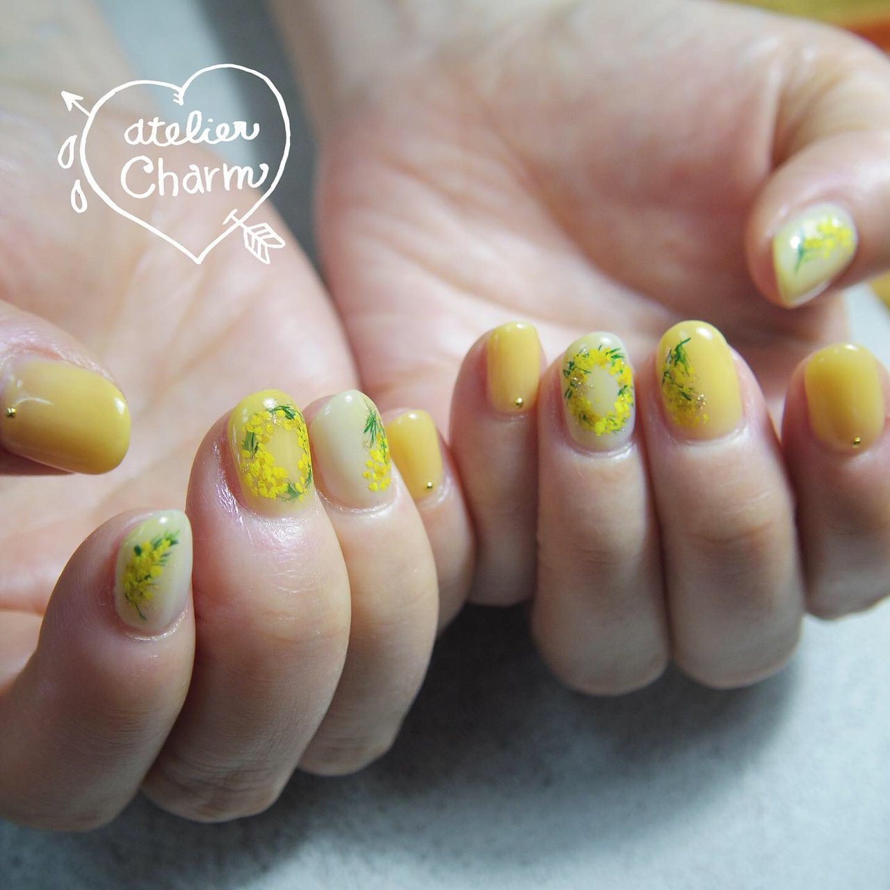 春 デート 女子会 ハンド フラワー アトリエチャーム Momoのネイルデザイン No ネイルブック