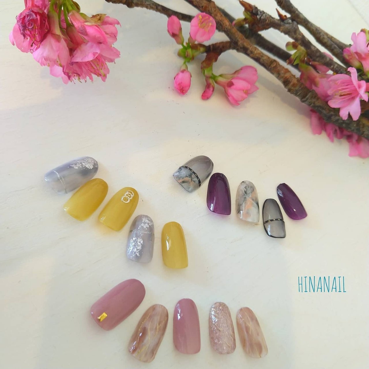 春 オールシーズン ハンド ジェル ネイルチップ Hina Nail Sugaのネイルデザイン No ネイルブック