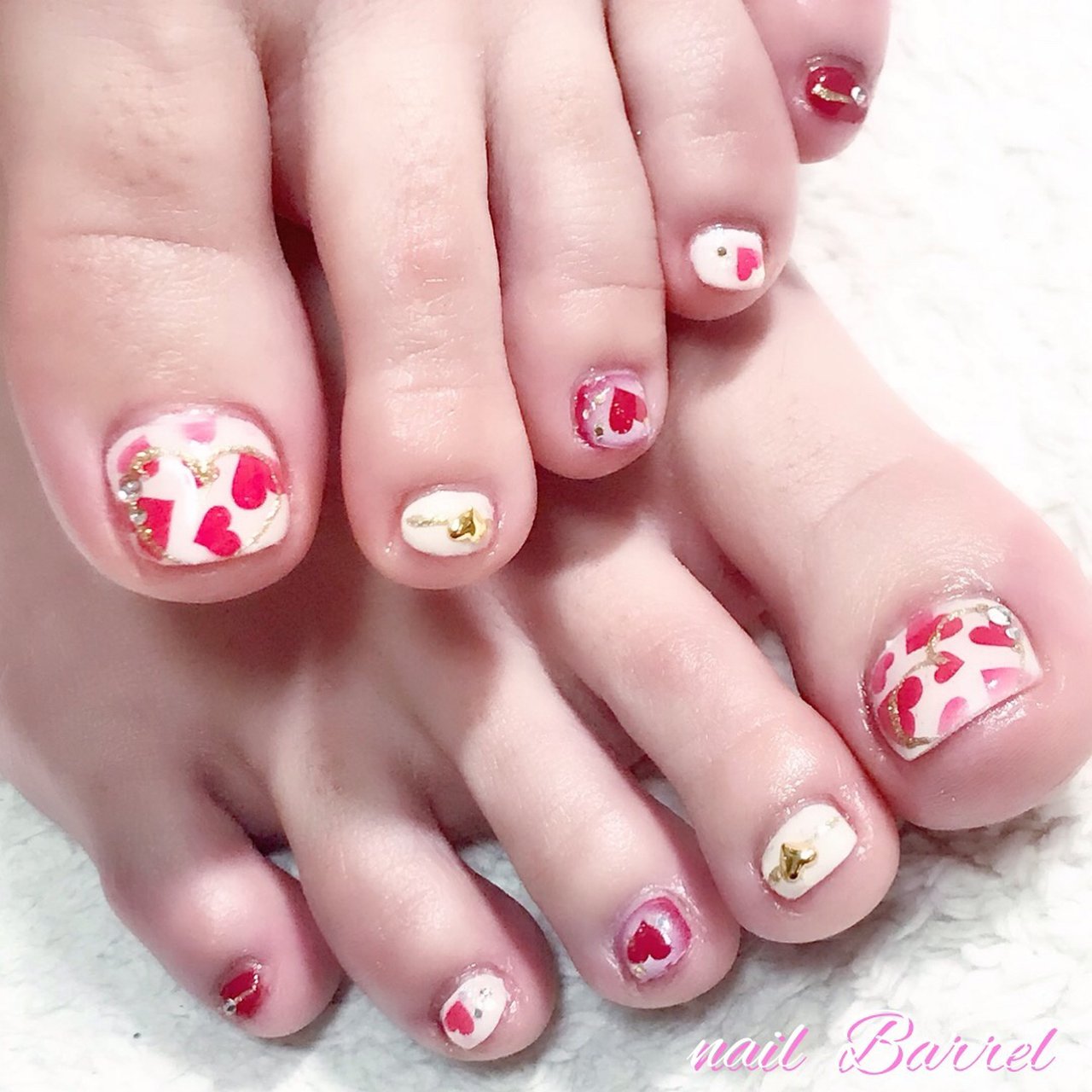 冬 オールシーズン バレンタイン デート フット Barrel ネイルサロン バレル のネイルデザイン No ネイルブック