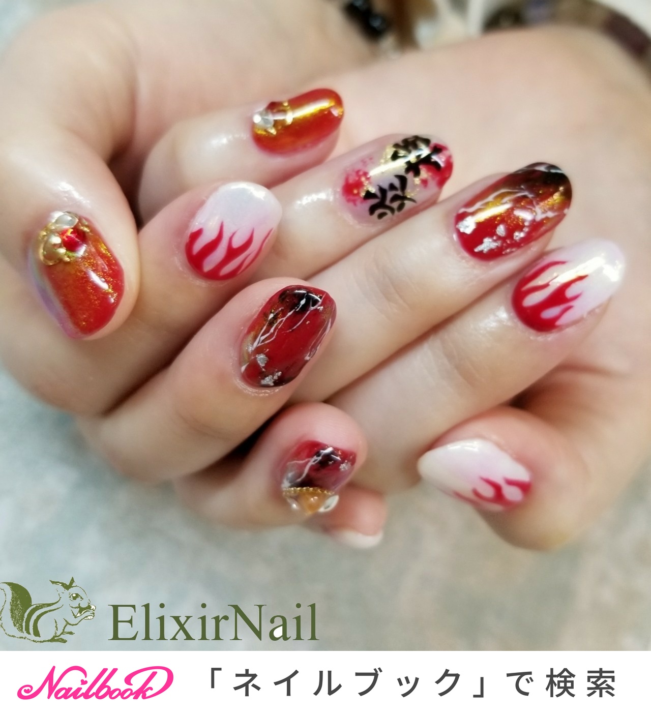 手書きアートネイルデザインのネイルデザイン ネイルブック