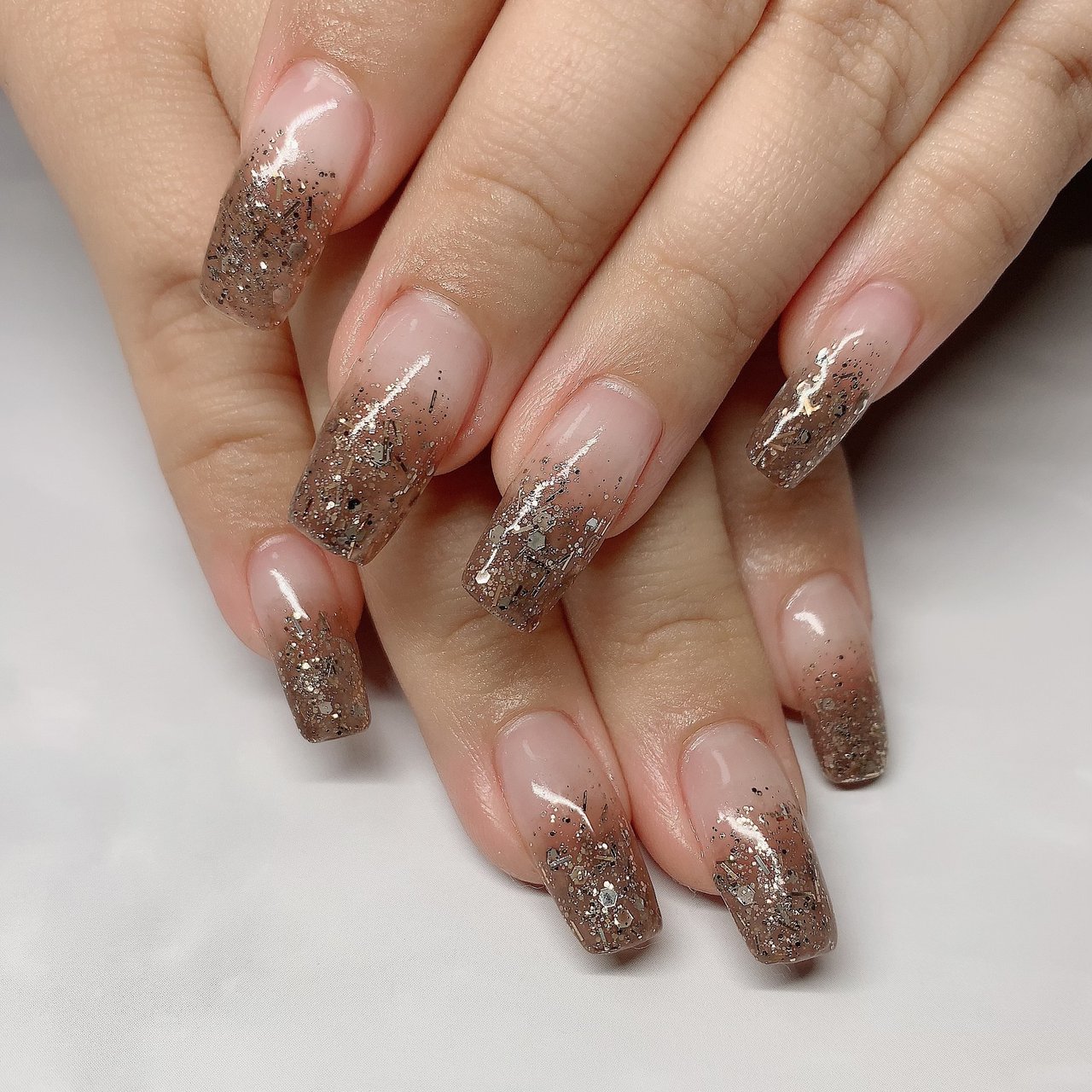 オールシーズン ハンド グラデーション ラメ ロング Mari Nailのネイルデザイン No ネイルブック