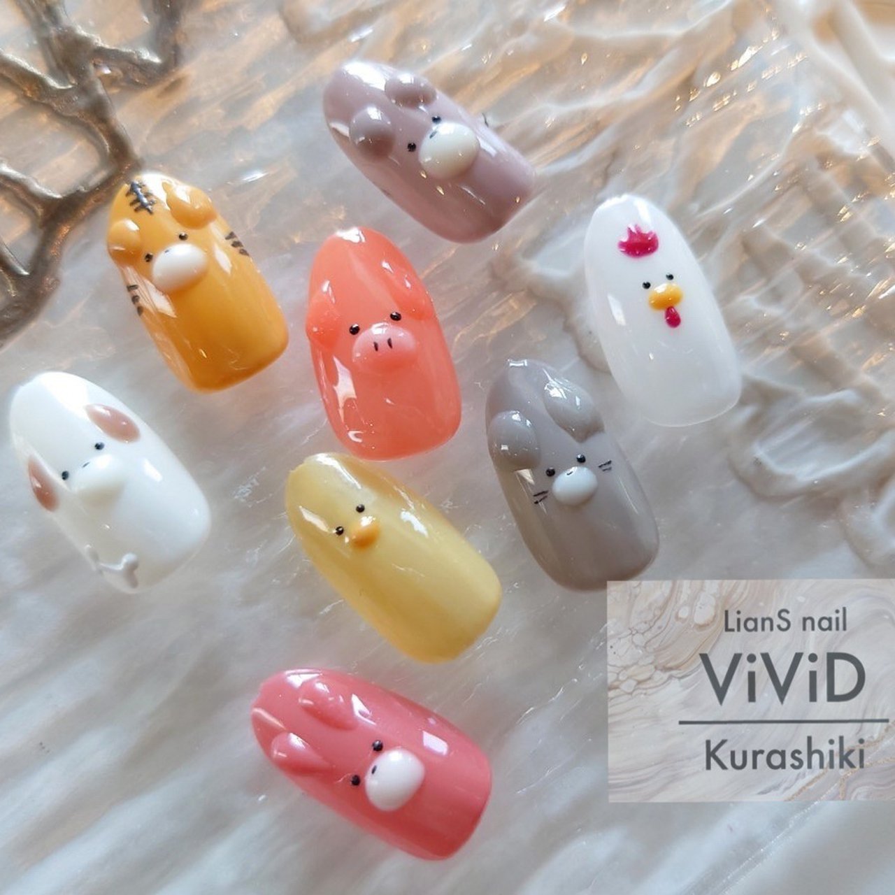 オールシーズン バレンタイン 女子会 ハンド アニマル柄 Lians Nail Vivid 倉敷店 リアンスネイルヴィヴィッド のネイルデザイン No ネイルブック