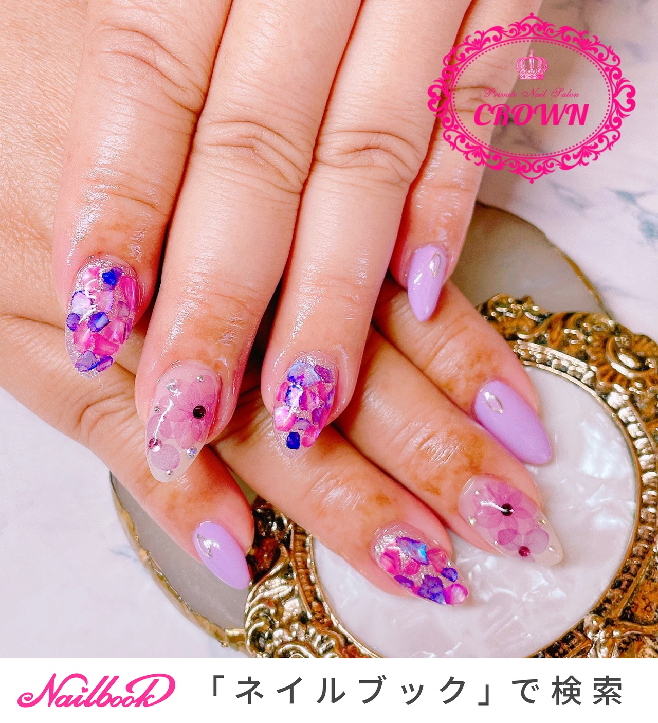 21年 新着順 シルバー 銀 ラベンダーのネイルデザイン 2ページ目 ネイルブック