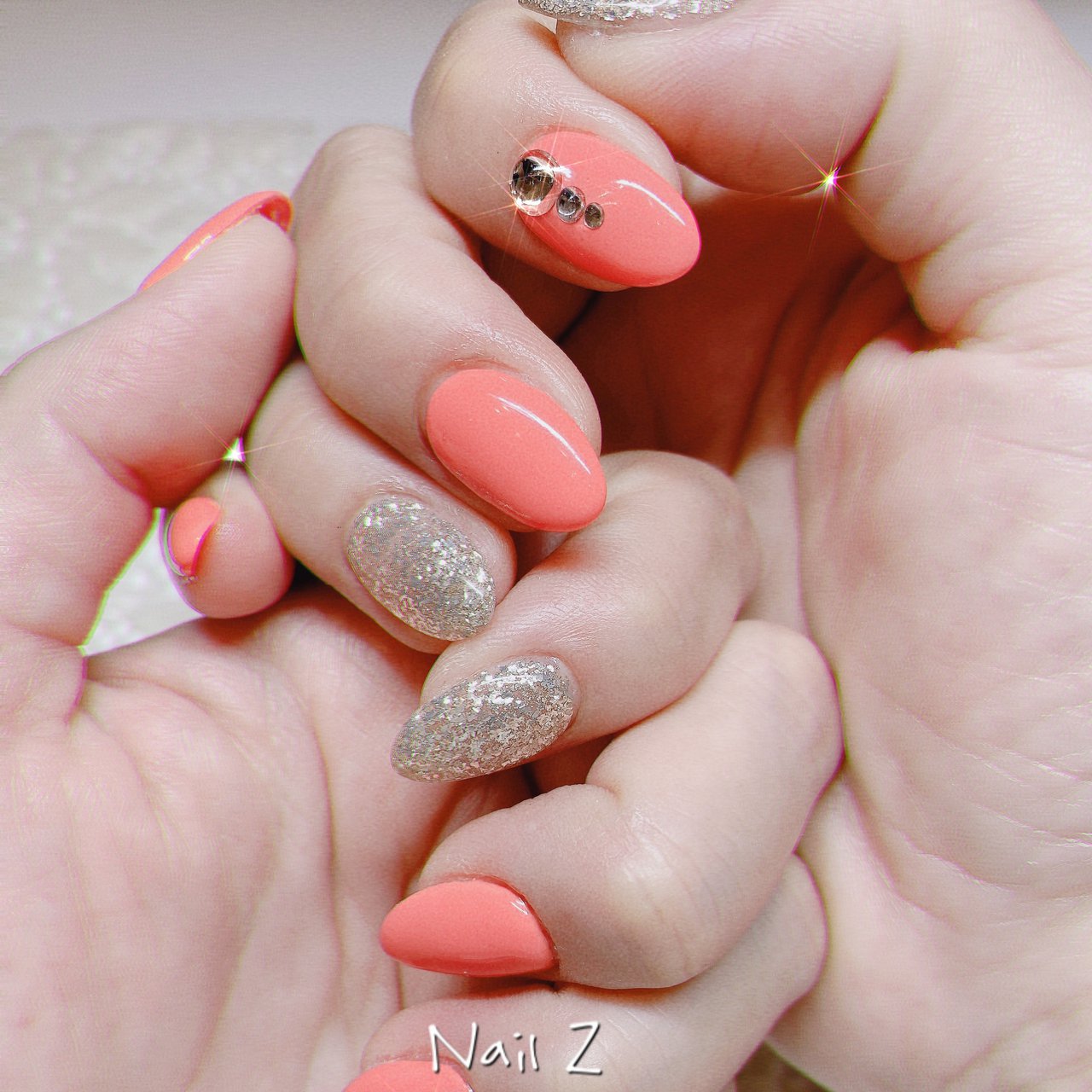 ハンド シンプル ラメ ワンカラー ピンク Nail Z ネイルジー のネイルデザイン No ネイルブック