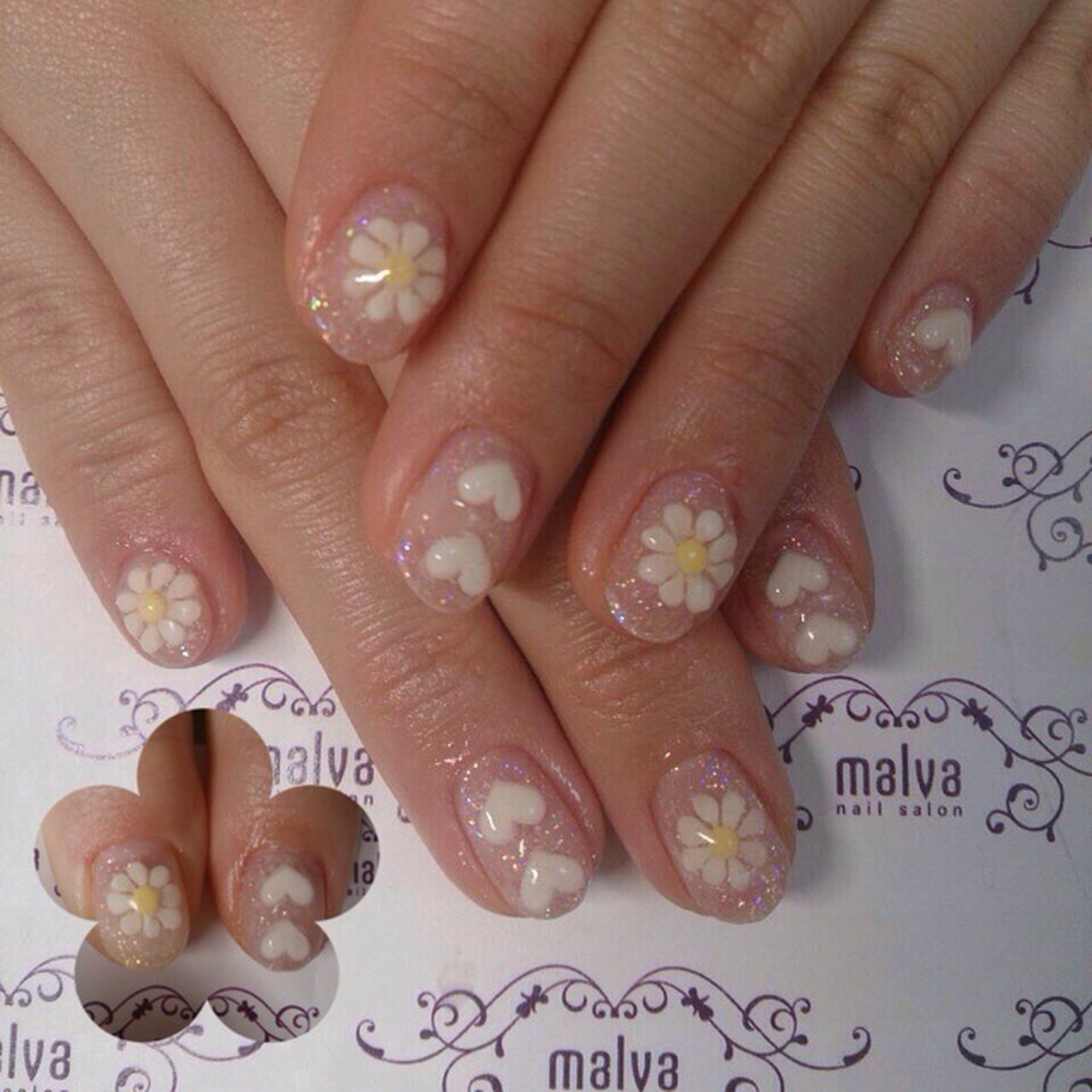 春 ハンド 3d クリア ジェル Nailsalon Malva 原宿店のネイルデザイン No ネイルブック