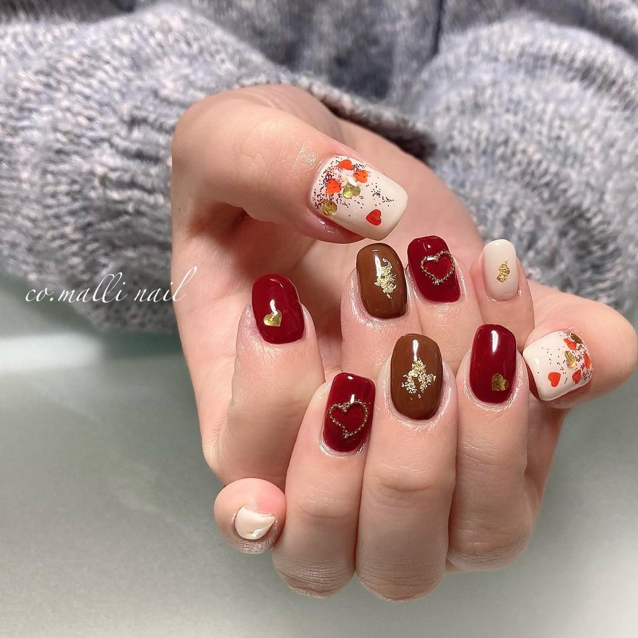 バレンタイン ハンド ジェル お客様 Co Malli Nailのネイルデザイン No ネイルブック