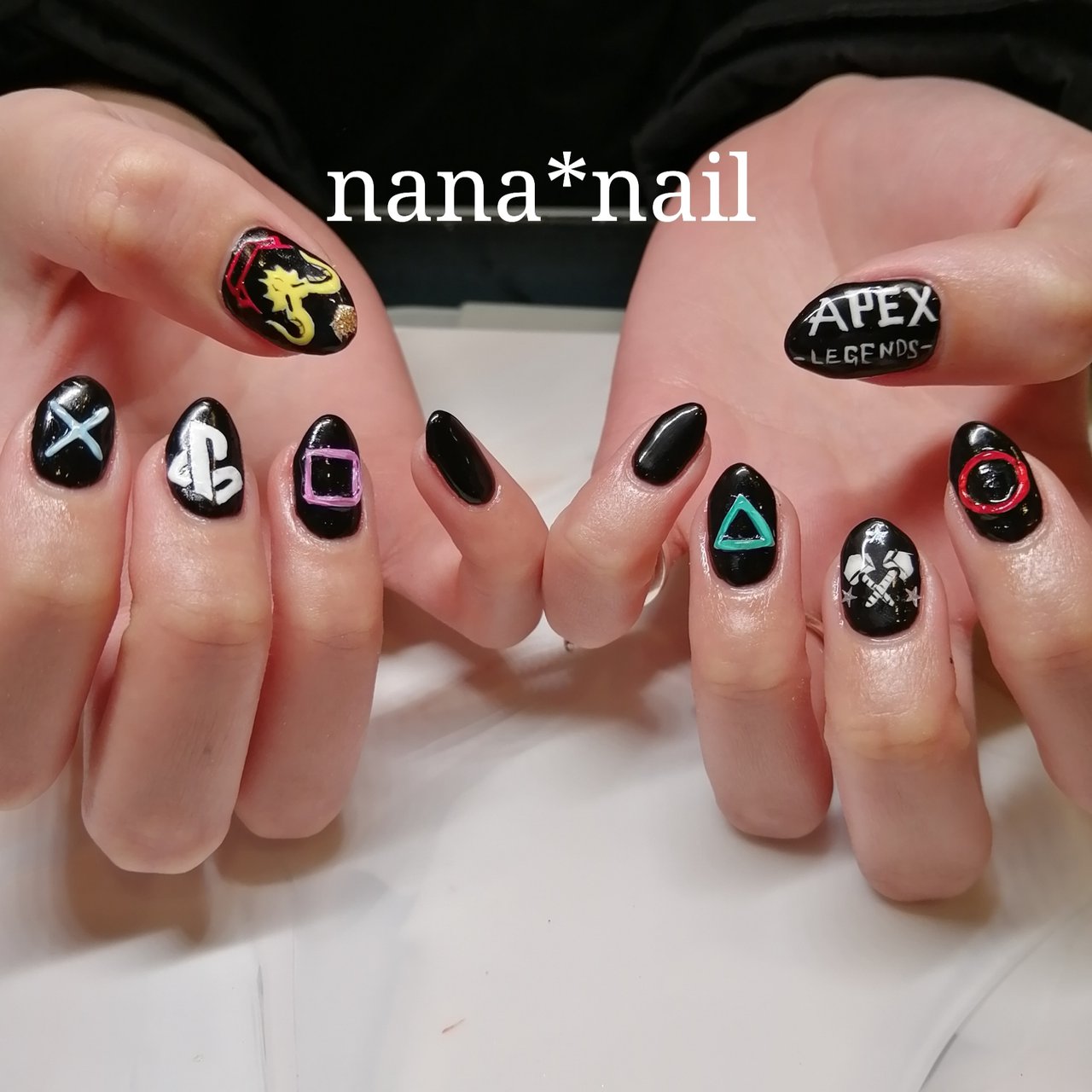 オールシーズン/女子会/ハンド/痛ネイル/ミディアム - nana＊nailの