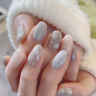 冬 ノルディック モノトーンのネイルデザイン ネイルブック