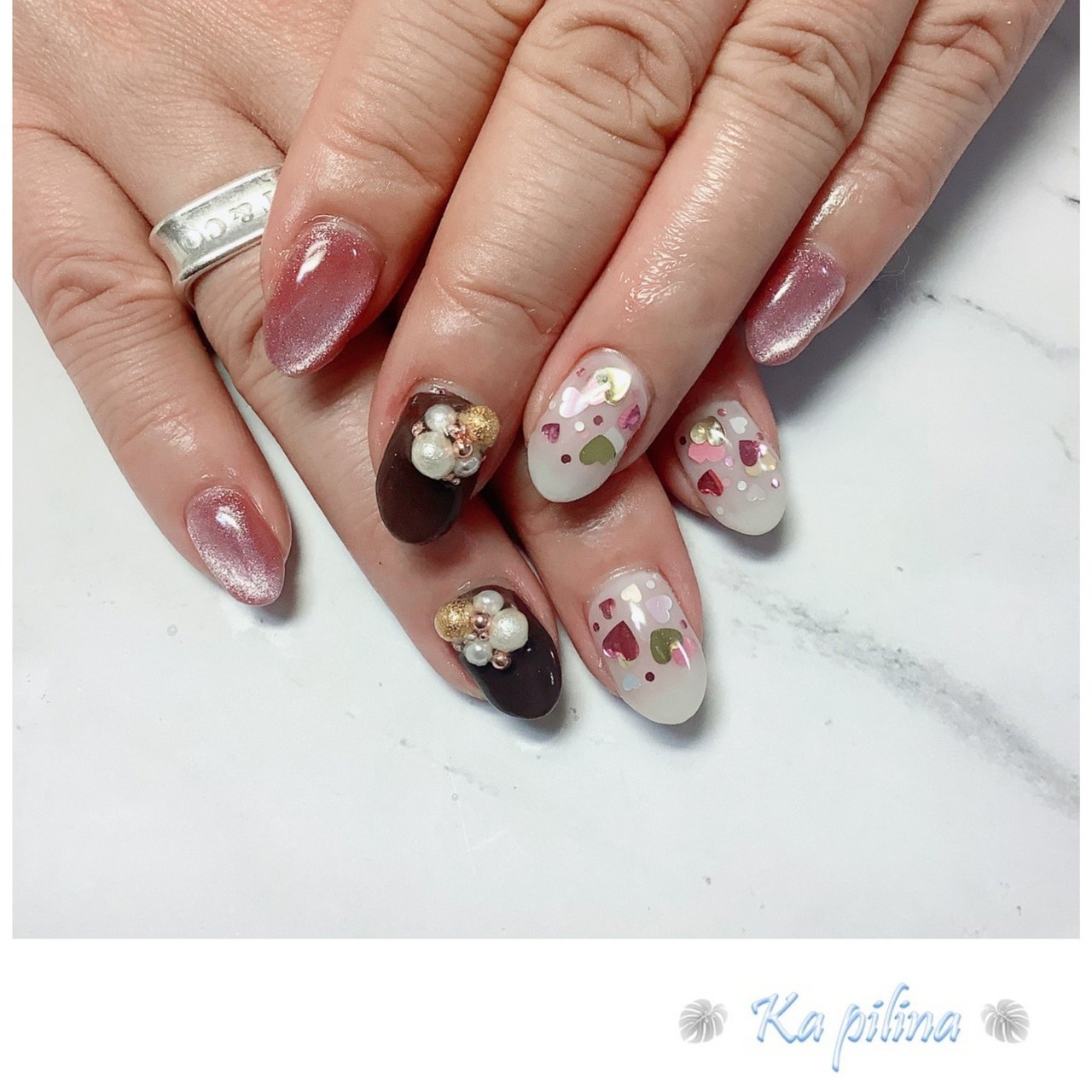 バレンタイン オフィス デート 女子会 ハンド Kapilinaのネイルデザイン No ネイルブック