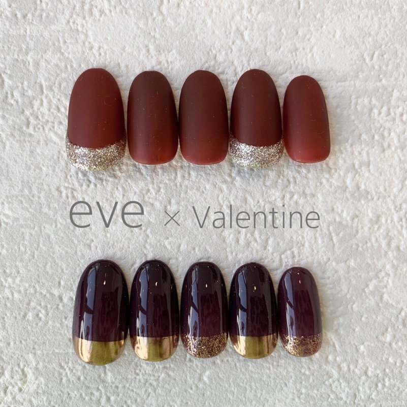 冬 バレンタイン ハンド パープル ボルドー Eve Nailのネイルデザイン No ネイルブック