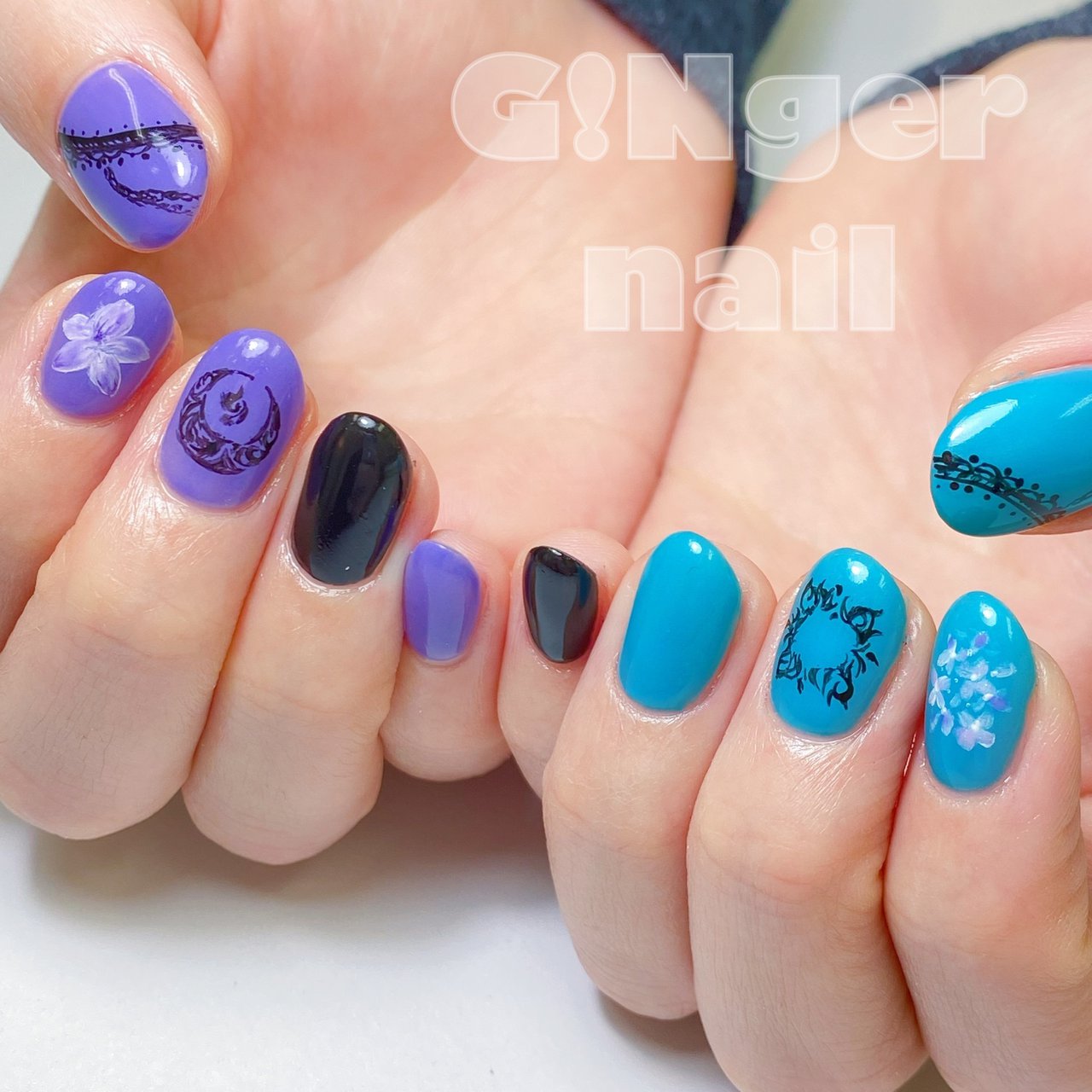 ライブ パーティー ハンド ワンカラー レース Ginger Nail 代々木 ジンジャーネイルのネイルデザイン No ネイル ブック