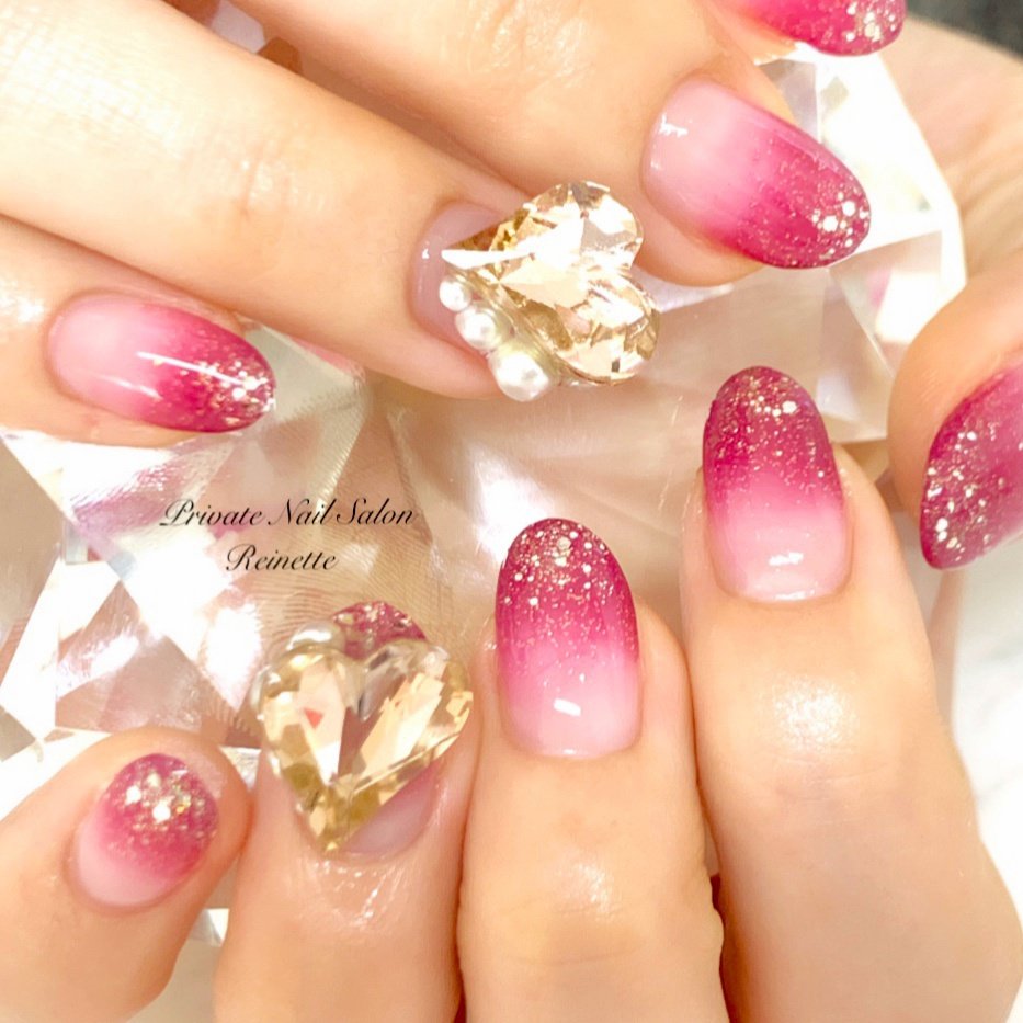 オールシーズン バレンタイン ハンド シンプル グラデーション Nail Reinetteのネイルデザイン No ネイルブック