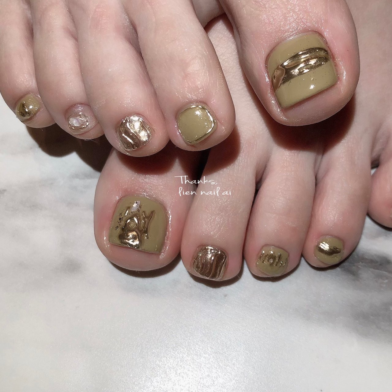 春 フット ニュアンス ミラー グリーン I のネイルデザイン No ネイルブック