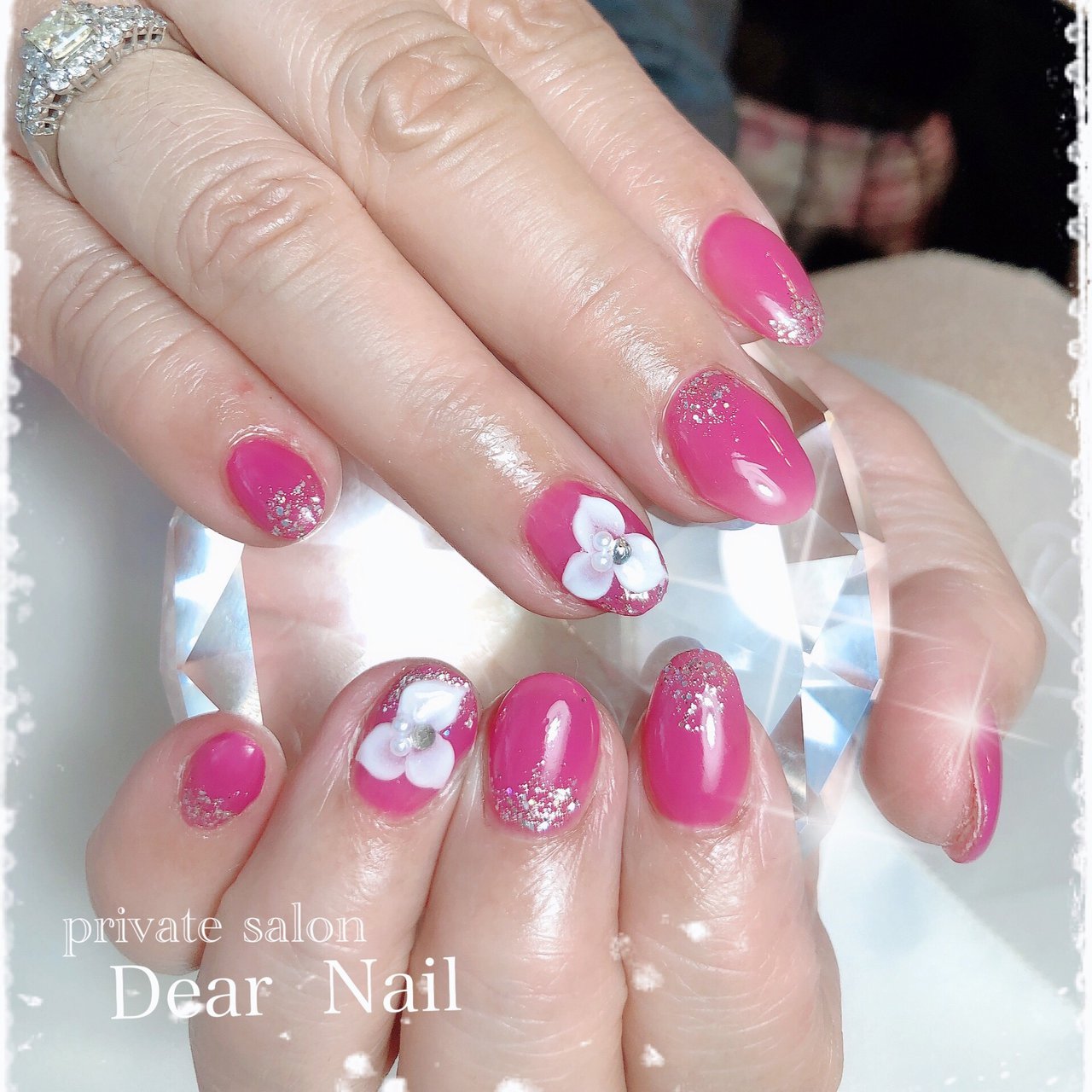 オールシーズン ハンド ラメ フラワー 3d Dearnail39のネイルデザイン No ネイルブック