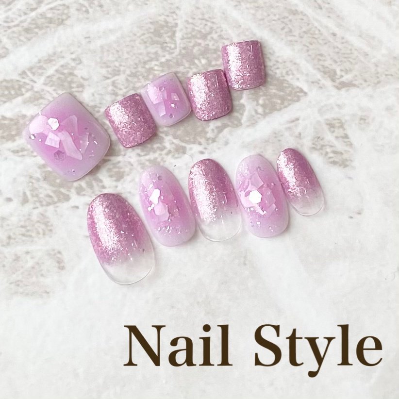 オールシーズン シンプル グラデーション シェル チーク Aiのネイルデザイン No ネイルブック