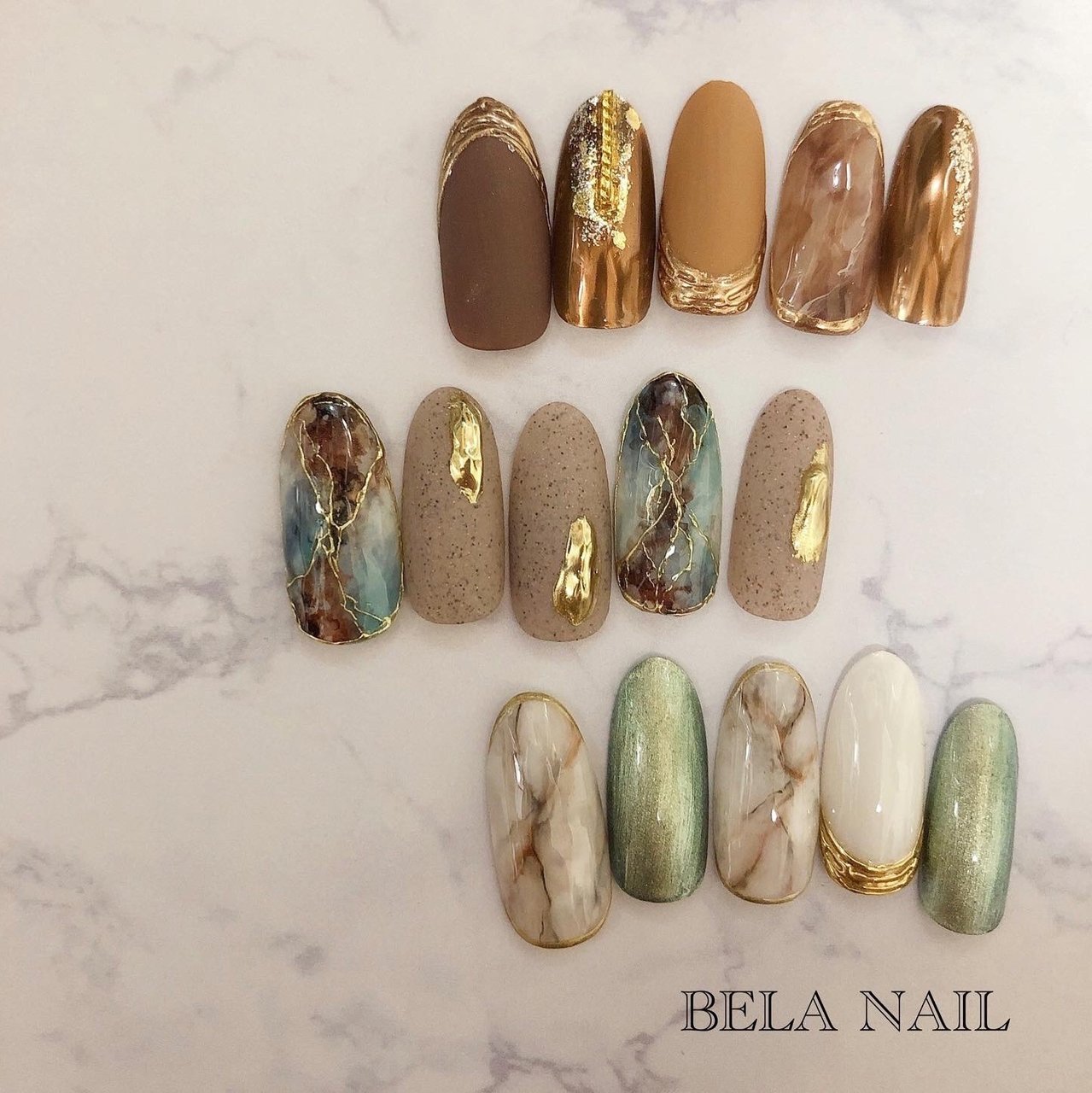 フレンチ ラメ 大理石 たらしこみ ミラー Bela Nail Mimosa Nailのネイルデザイン No ネイルブック