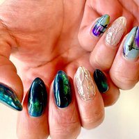 21年 新着順 ネイビー シルバー セルフネイルのネイルデザイン ネイルブック