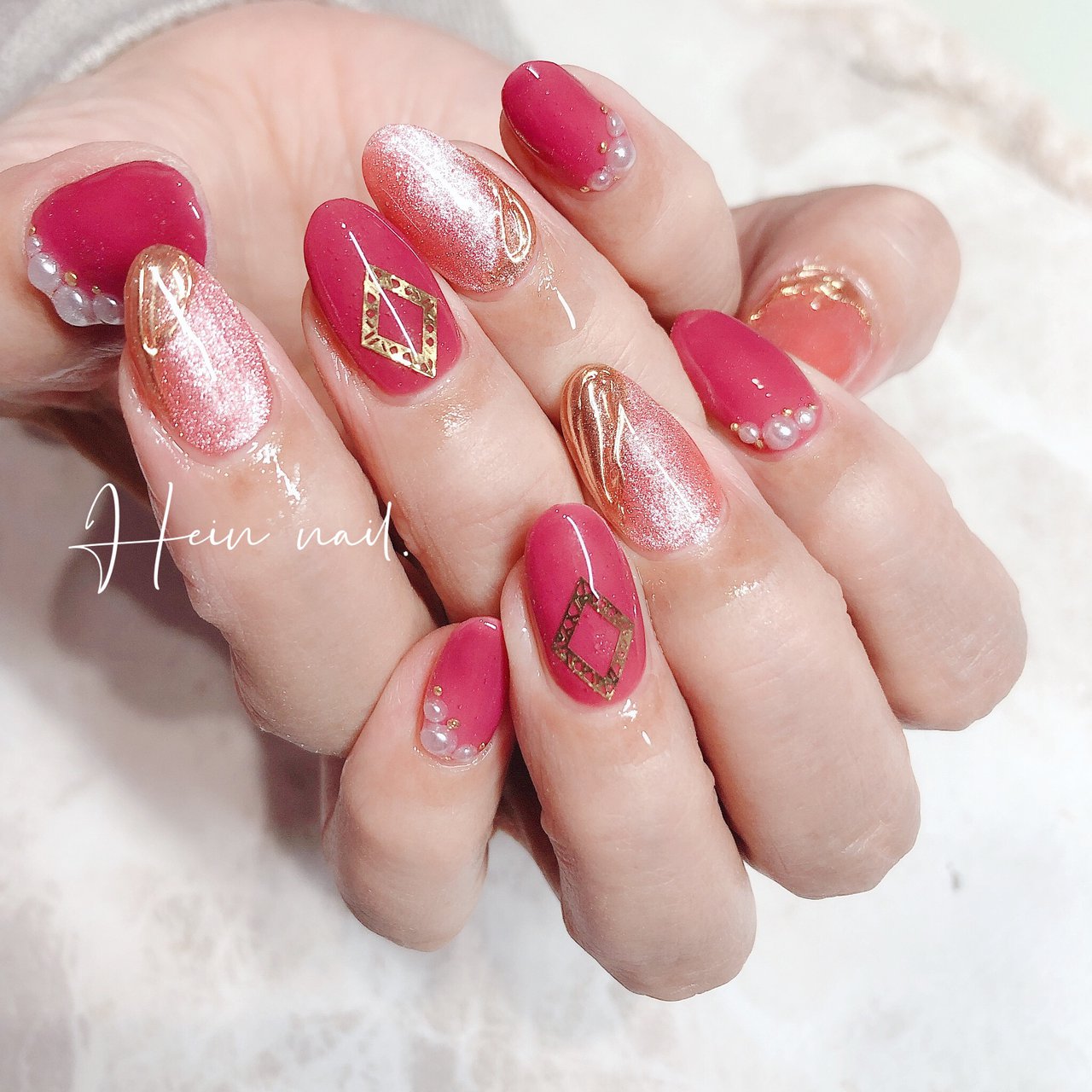 ピンク ゴールド Hein Nail のネイルデザイン No ネイルブック