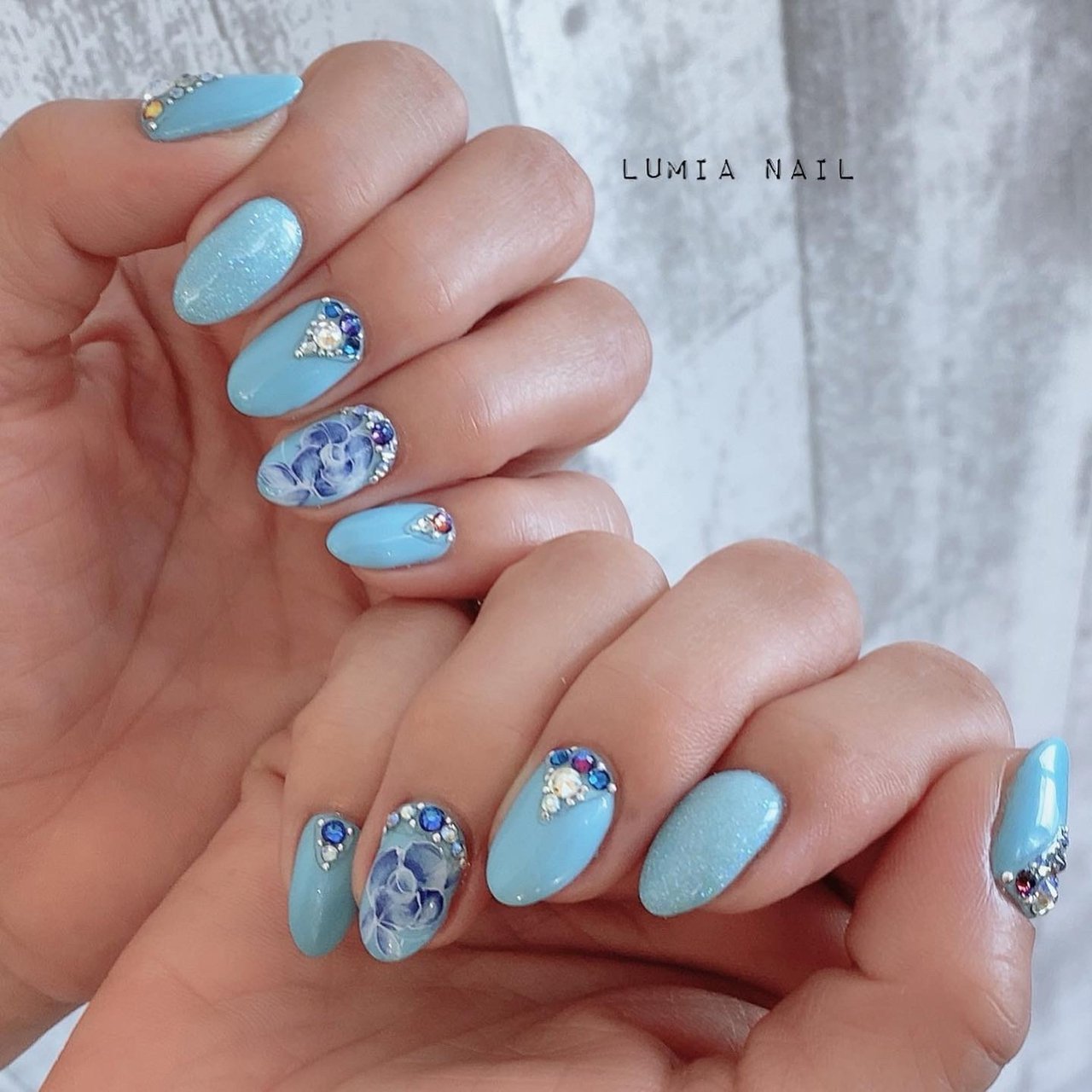 春 オールシーズン ハンド ビジュー ラメ Lumia Nailのネイルデザイン No ネイルブック