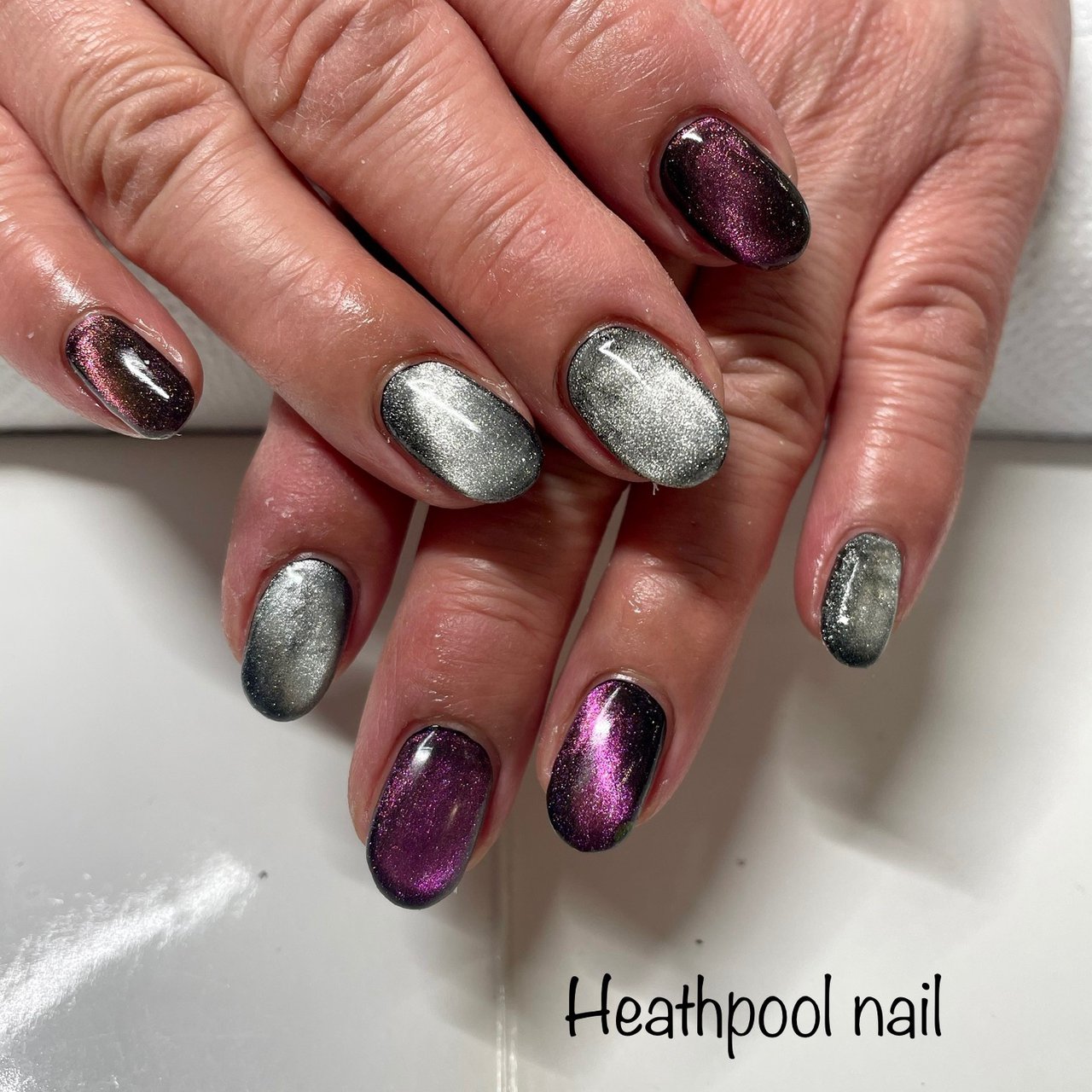 ハンド マグネット ピンク ブラック シルバー Heathpoolnailのネイルデザイン No ネイルブック