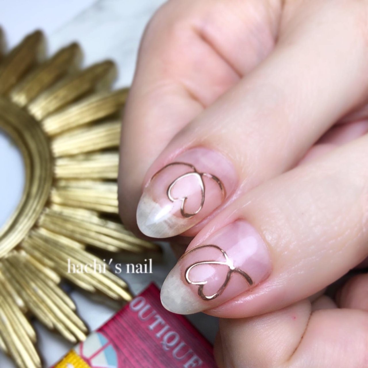 バレンタイン ハート マグネット クリア ジェルネイル Hachi5804のネイルデザイン No ネイルブック