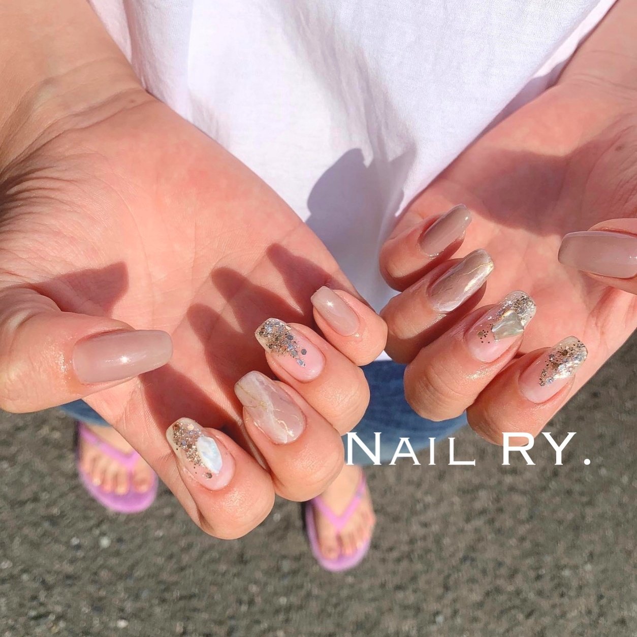 春 夏 ハンド シェル シースルー Nail Ry のネイルデザイン No ネイルブック