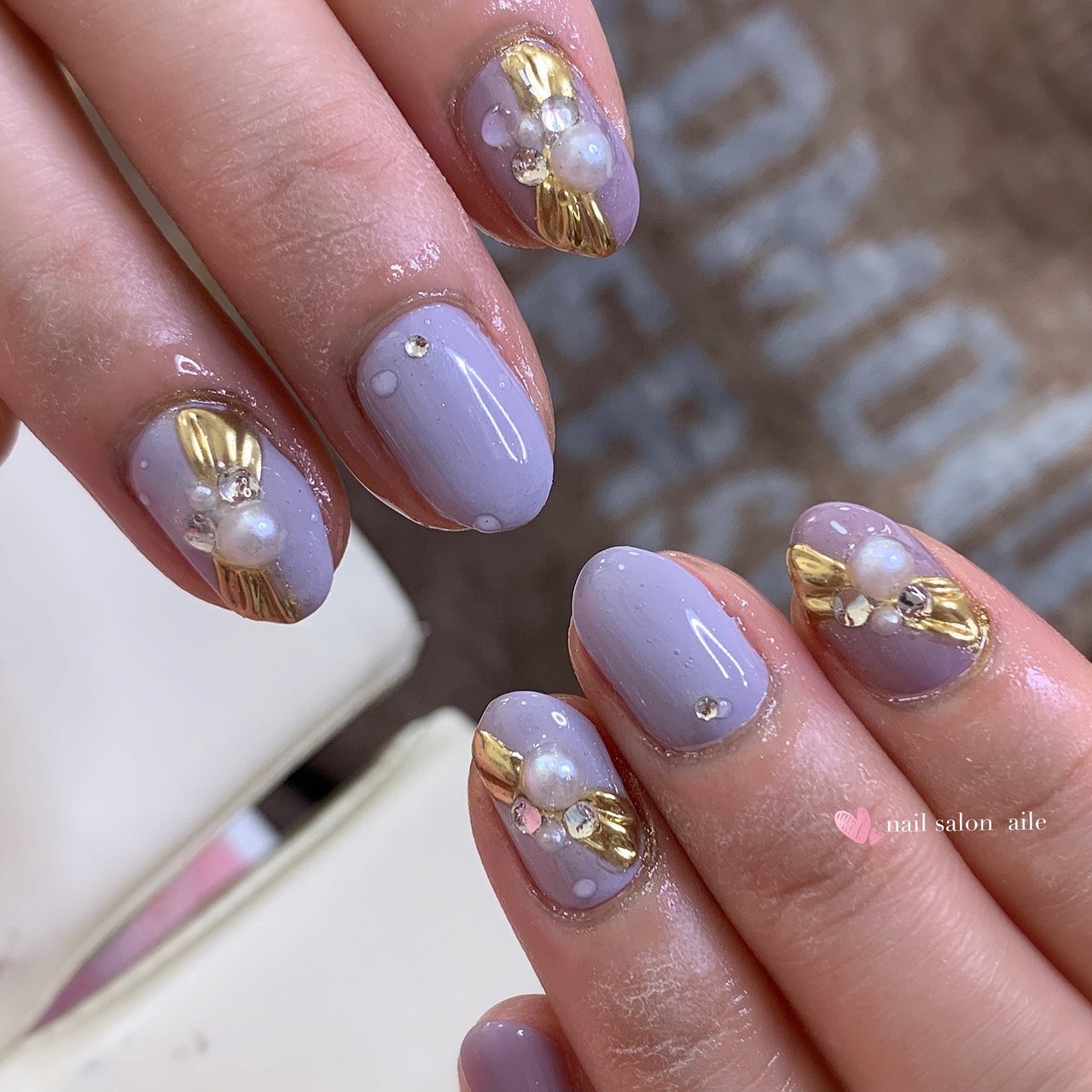 オールシーズン ハンド ワンカラー パール ミラー Nail Salon Aileのネイルデザイン No ネイルブック