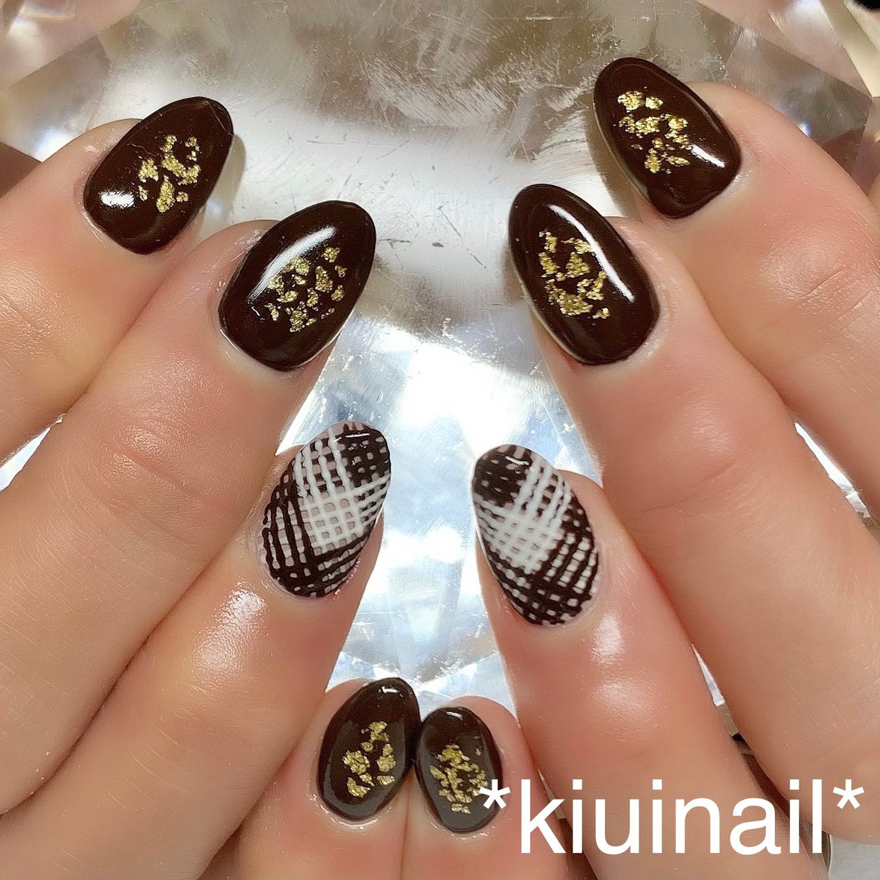 バレンタイン ハンド ミディアム ピンク ブラウン Kiuinailのネイルデザイン No ネイルブック