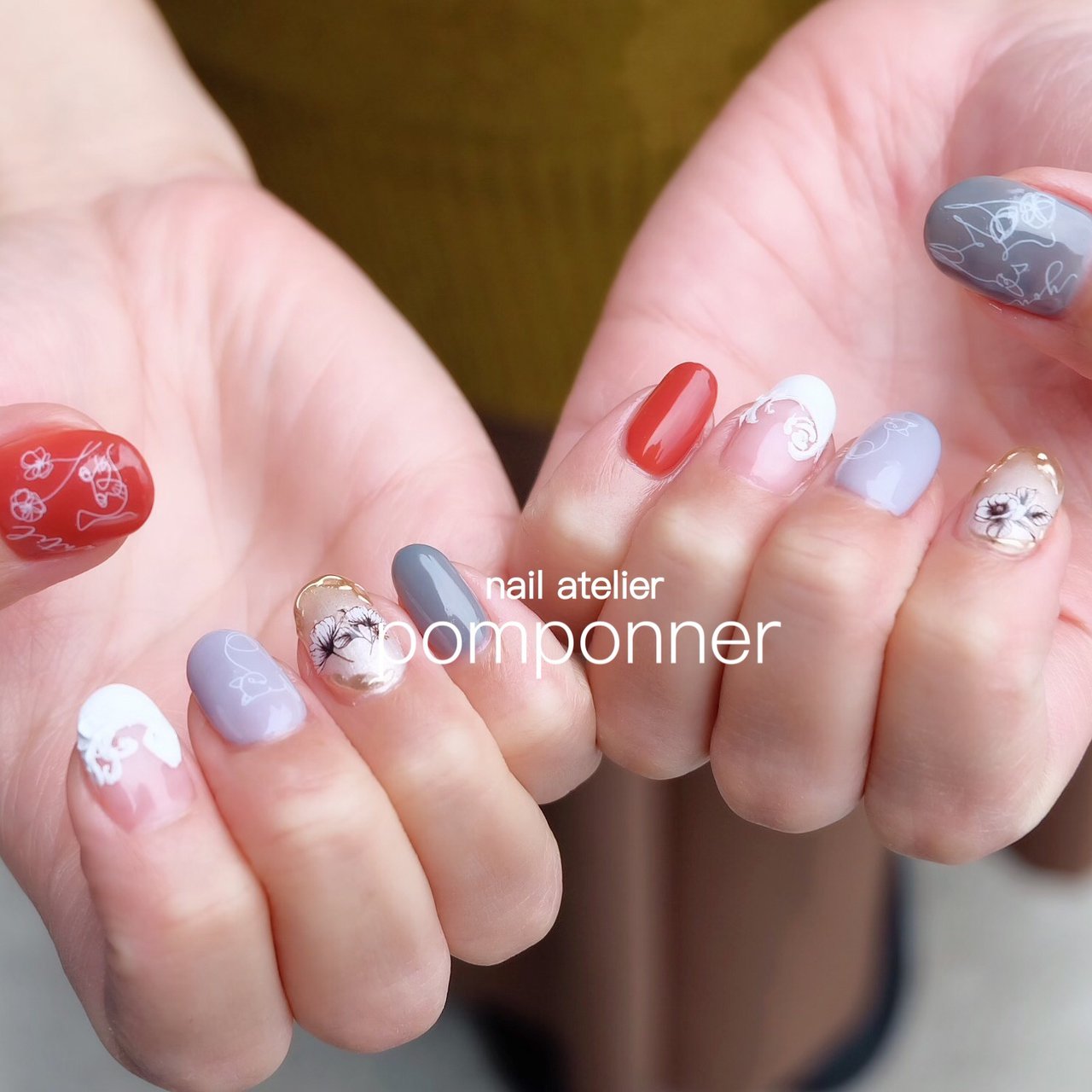 春 秋 オールシーズン ハロウィン ハンド Nailatelier Pomponner ネイルアトリエ ポンポネのネイル デザイン No ネイルブック