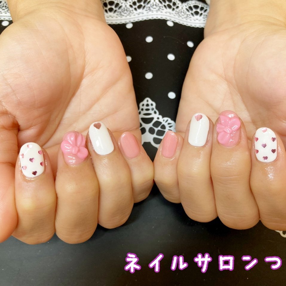 冬 オールシーズン ハンド 3d リボン 津田沼ネイルサロンつめ屋のネイルデザイン No ネイルブック