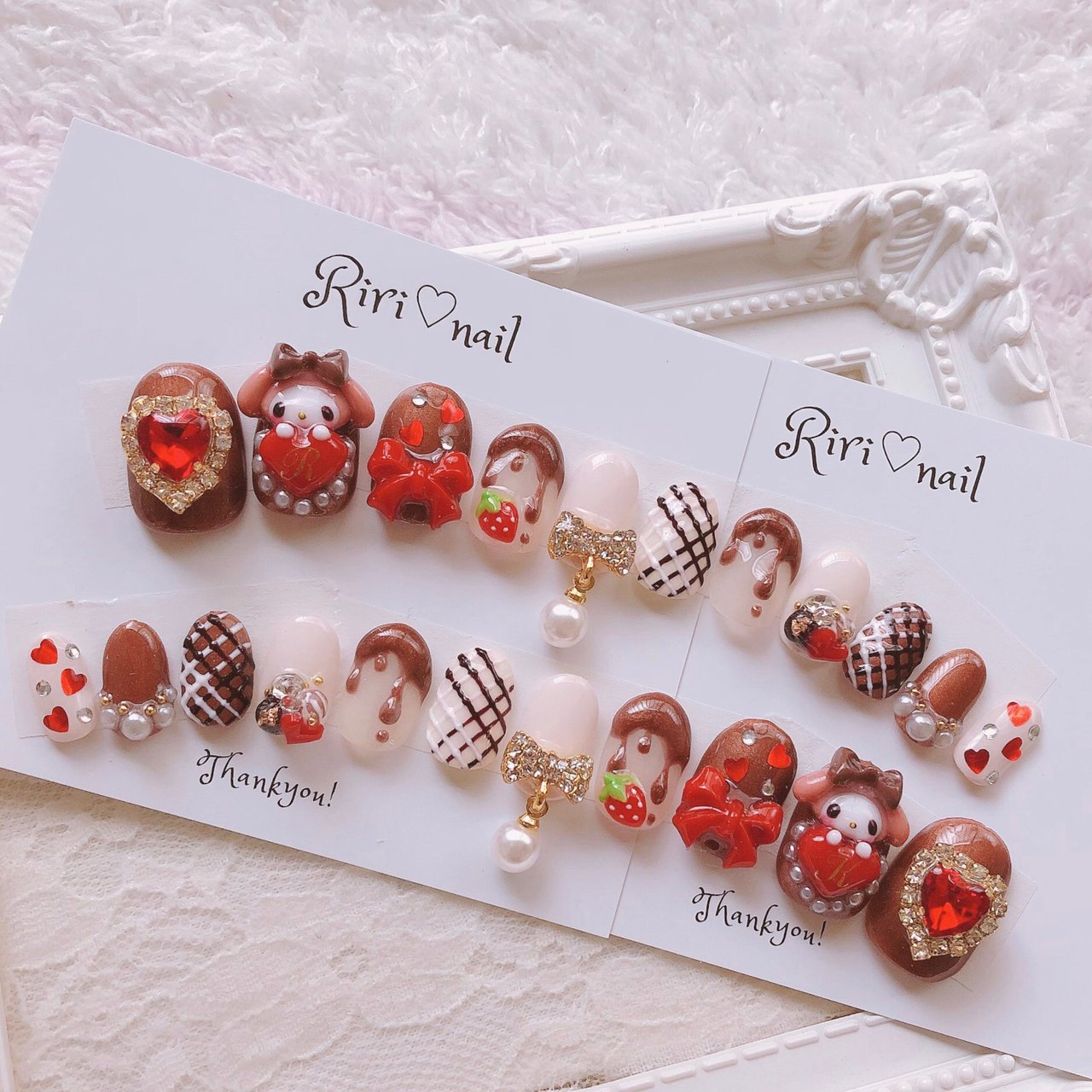 バレンタイン/ハンド/ハート/キャラクター/3D - Riri♡nail.511の 