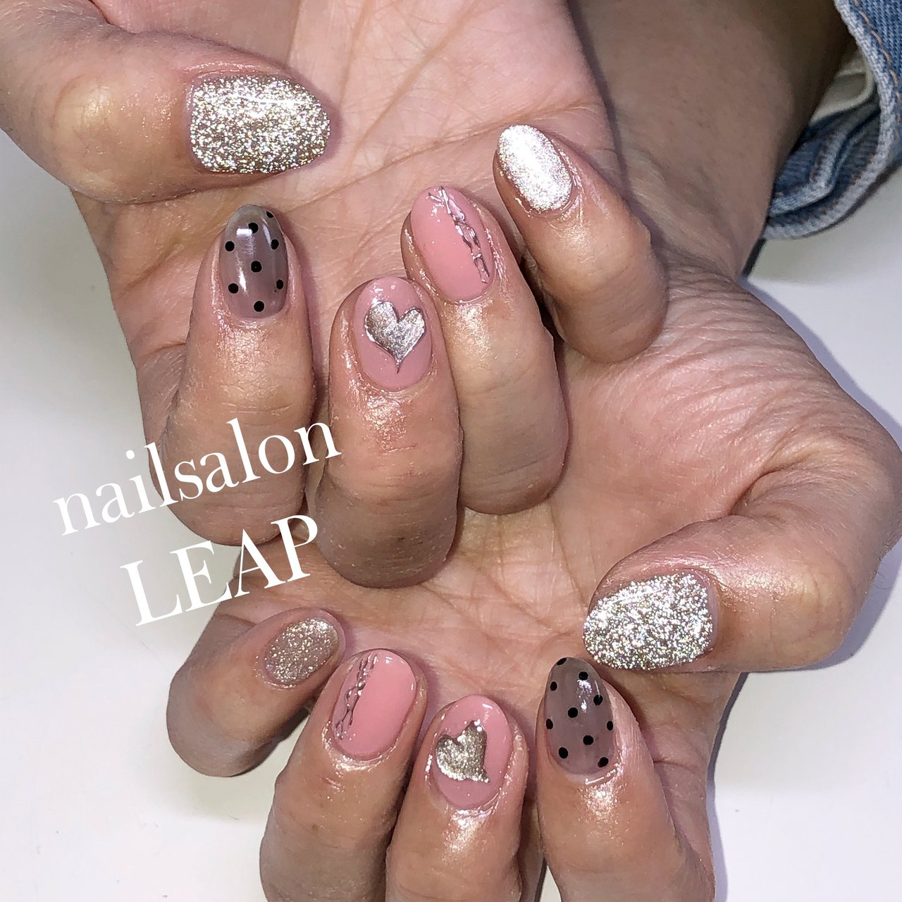 春 バレンタイン ピンク ブラック メタリック Nailsalon Leapのネイルデザイン No ネイルブック