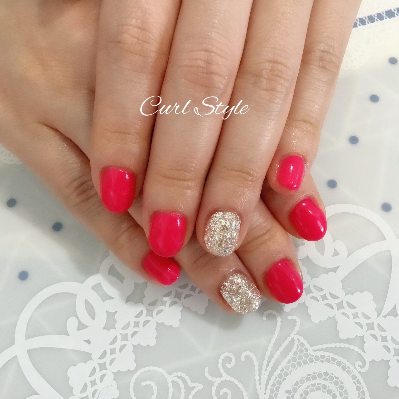 オールシーズン パーティー 女子会 ハンド シンプル Curlstyle Nail Eyelashのネイルデザイン No ネイル ブック