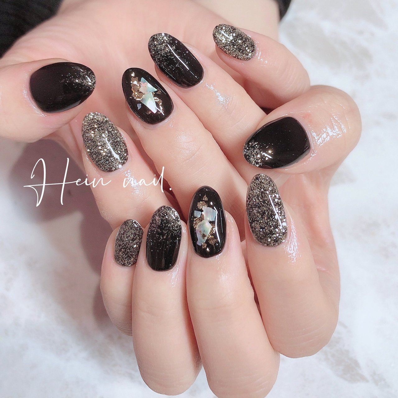 ブラック ゴールド シルバー Hein Nail のネイルデザイン No ネイルブック