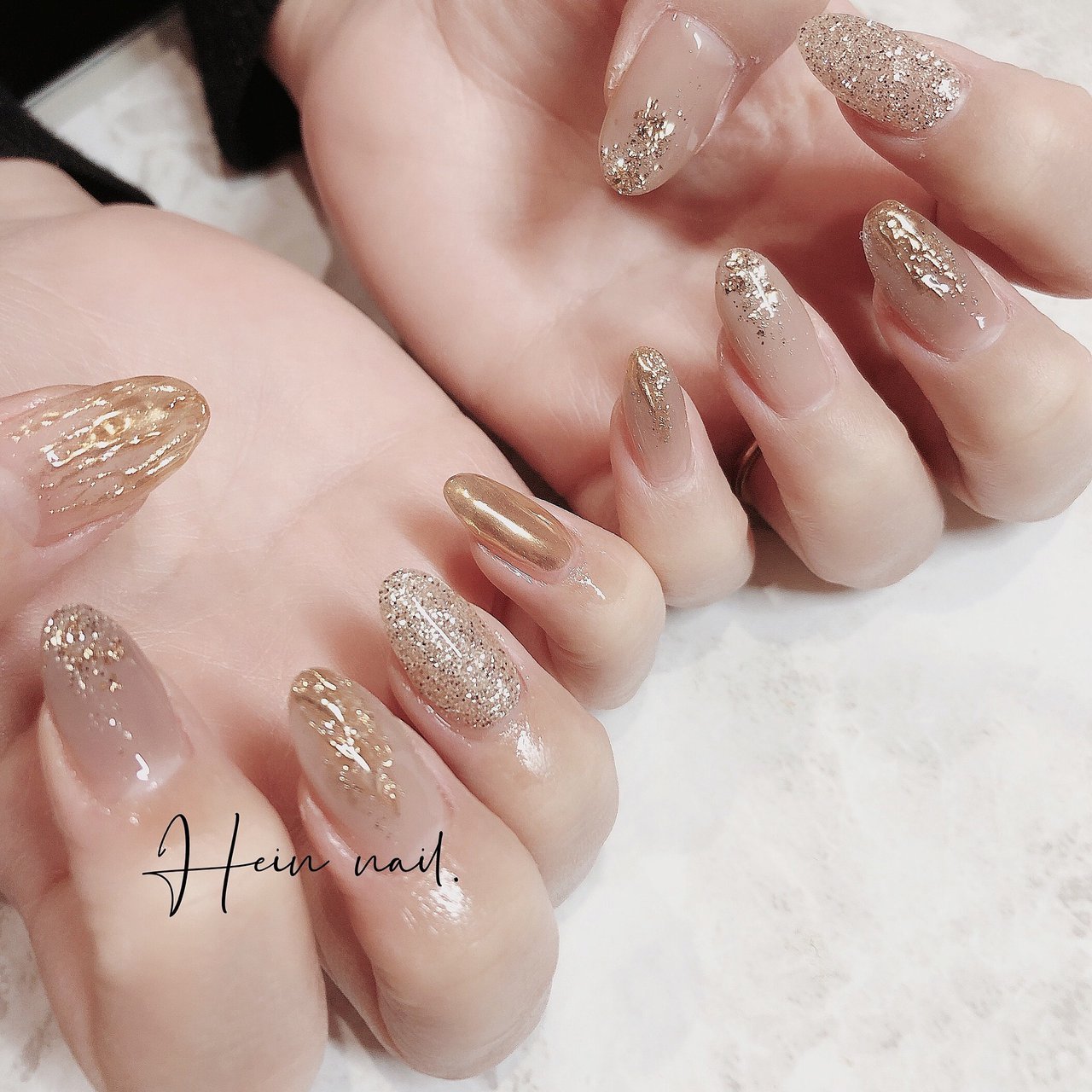 ブラウン グレージュ ゴールド Hein Nail のネイルデザイン No ネイルブック