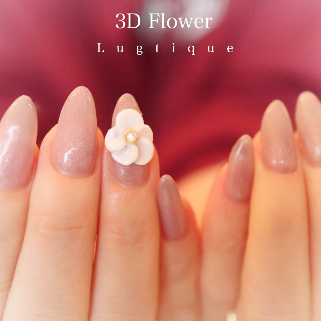 ハンド ワンカラー フラワー 3d ホワイト Natsuのネイルデザイン No ネイルブック