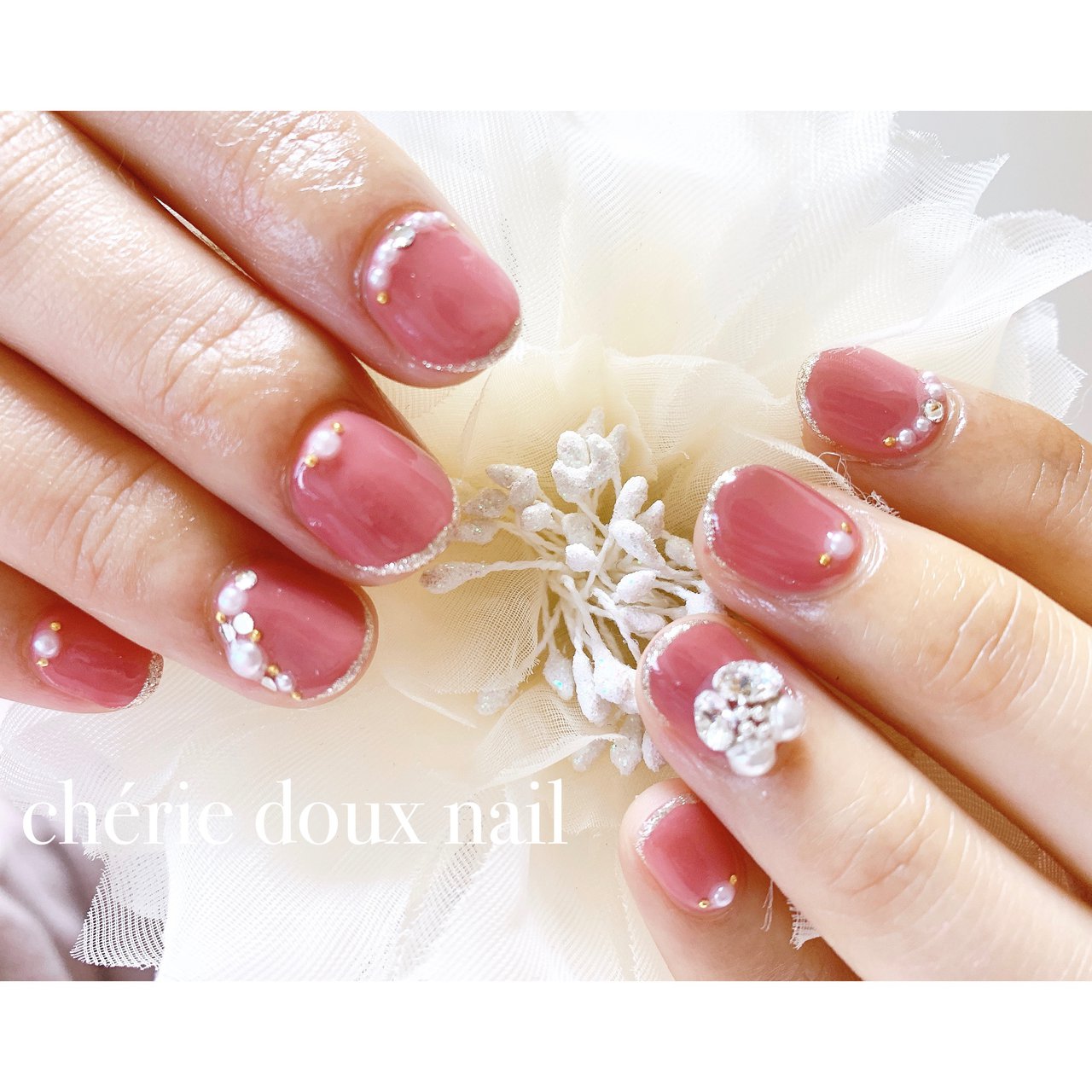 春 冬 バレンタイン ブライダル ハンド Cherie Doux Nail Eriのネイルデザイン No ネイルブック