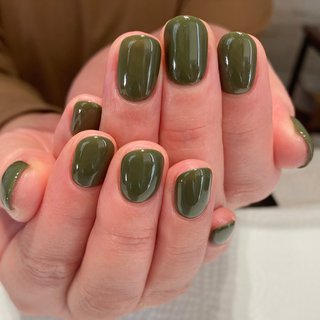 21年 新着順 冬 グリーン 一色塗りのネイルデザイン ネイルブック