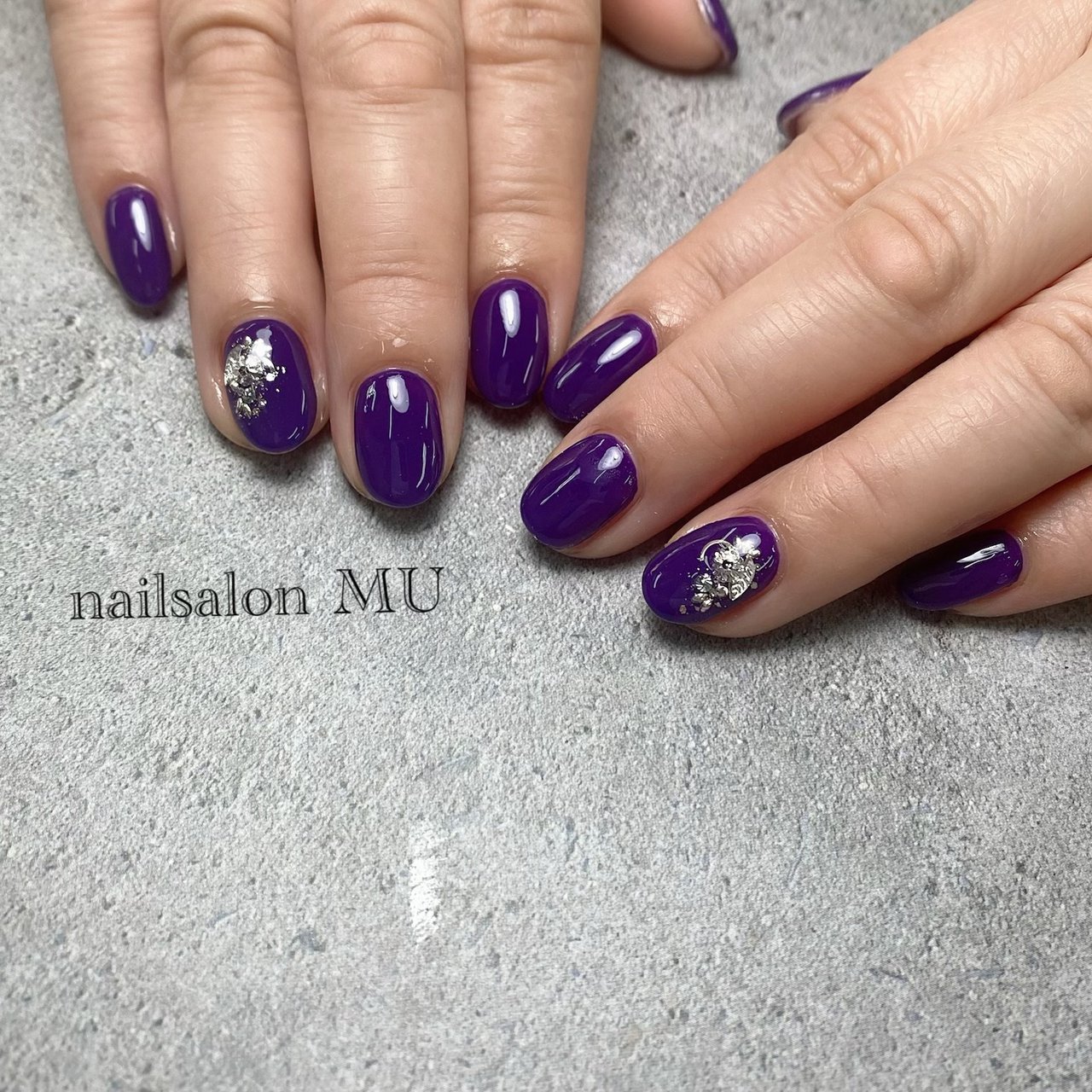 ワンカラー デコ パープル Nailsalon Mu ミウ のネイルデザイン No ネイルブック