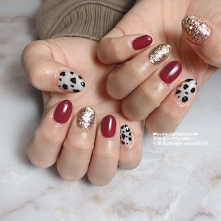 シンプル ボルドー Yy Nail Kkのネイルデザイン ネイルブック