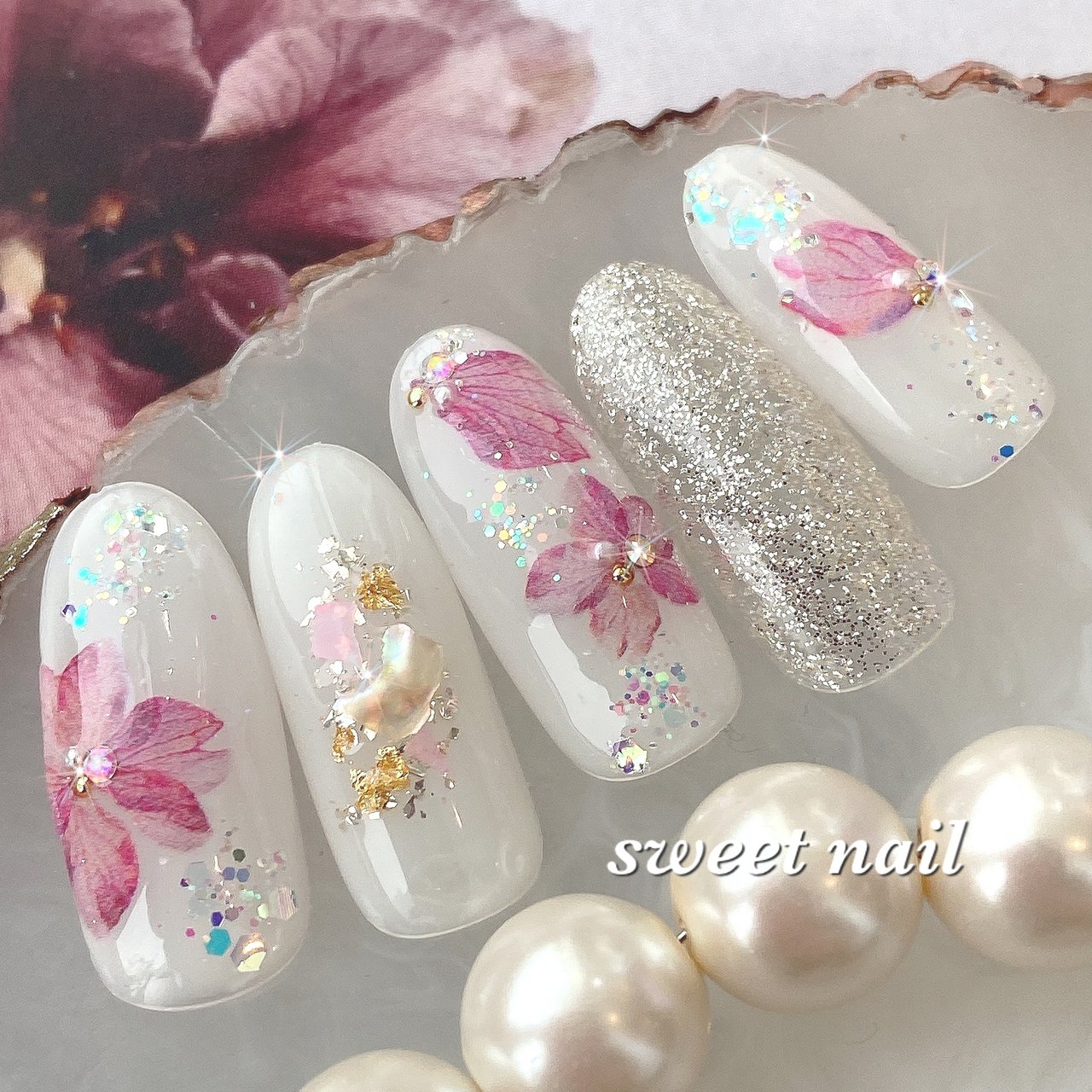 ネイルチップ 現品 オーダー かわいい 春 夏 卒業式 入学式 花 桜